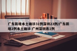 广东新增本土确诊31例深圳23例/广东新增2例本土确诊 广州深圳各1例